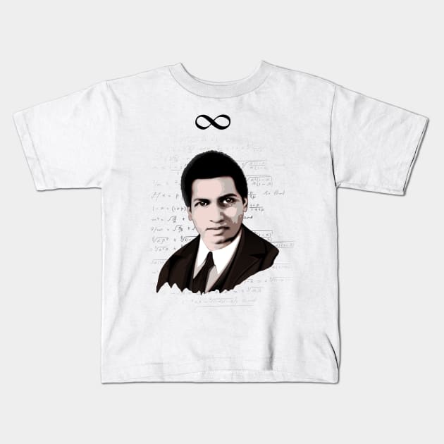 Srinivasa Ramanujan Kids T-Shirt by hereticwear